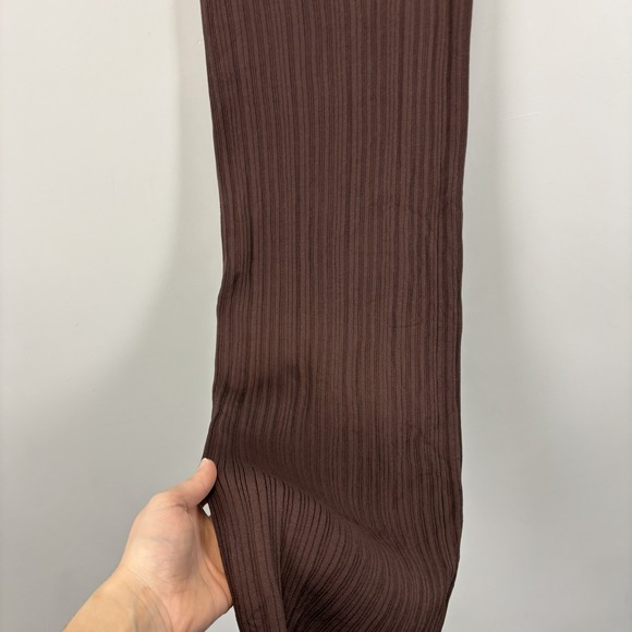 PRINCESS POLLY Ribbed Knit Maxi Skirt Brown S M - Picture 2 of 9